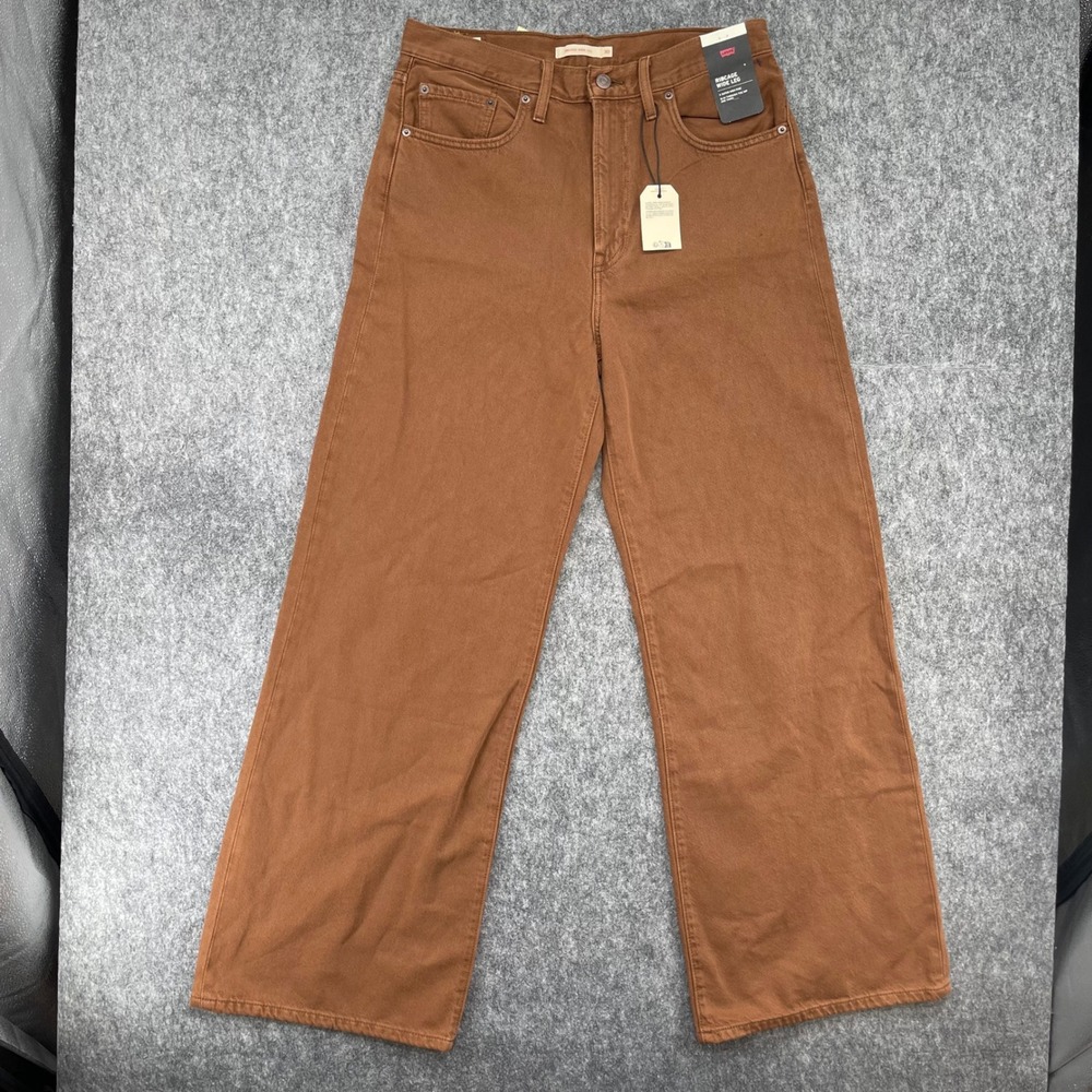 Levis Womens Jeans 30 Brown Ribcage Wide Leg Copper Super High Rise Denim Pants